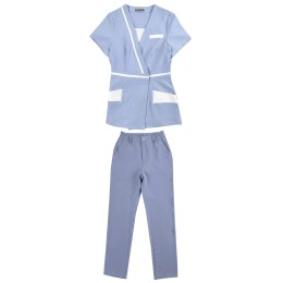 Large Supply Women's Short Sleeve Nurse Uniform Set Design Blue V Neck Senior Clinic Nurse Uniform Nurse Uniform Set Supplier SKU034 Large Supply Women's Short Sleeve Nurse Uniform Set Design Blue V Neck Senior Clinic Nurse Uniform Nurse Uniform Set Supplier SKU034